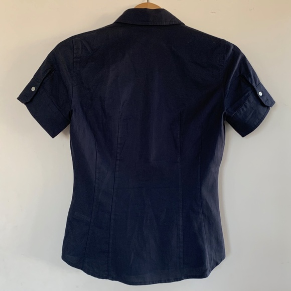 J. Crew French Oxford navy blue button down Size 0 - Picture 2 of 2